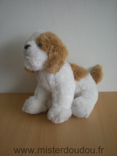 Doudou Chien Gipsy Peluche blanc beige 