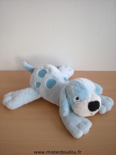 Doudou Chien H et m Bleu ventre blanc 