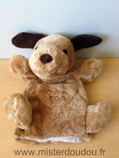 Doudou Chien Histoire d ours Beige marron 