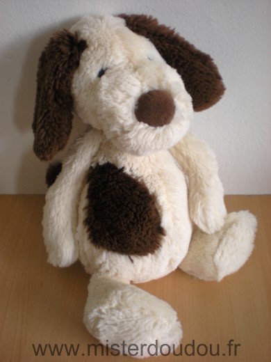 Doudou Chien Jellycat Ecru marron 