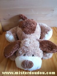 Doudou Chien Kiabi baby Beige marron blanc 