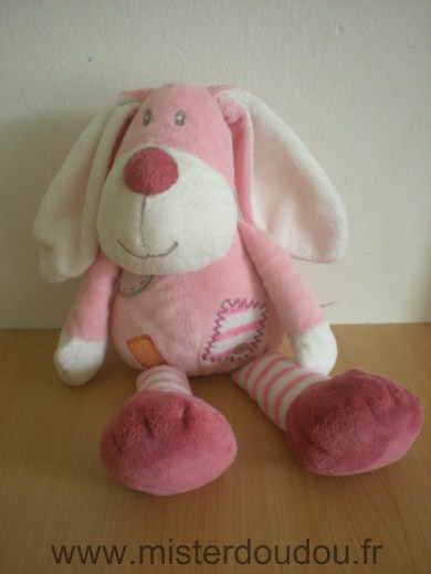 Doudou Chien Kiabi baby Chien ou lapin rose 