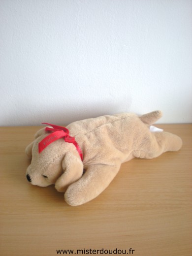 Doudou Chien Kimbaloo Beige ruban rouge kimbaloo Marque 