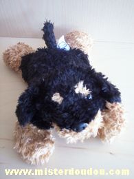 Doudou Chien La pelucherie Marron noir Billes pour les yeux nez en plastique