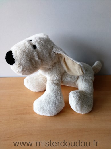 Doudou Chien Lbp Blanc beige nez noir 