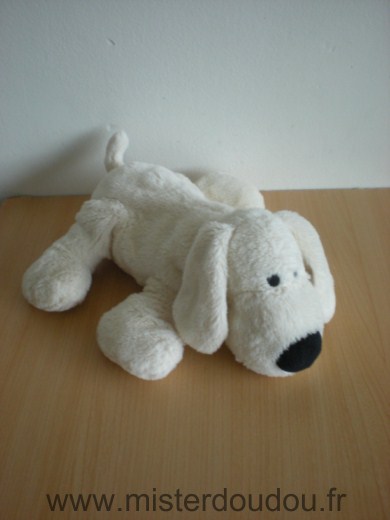 Doudou Chien Lbp Blanc nez noir 