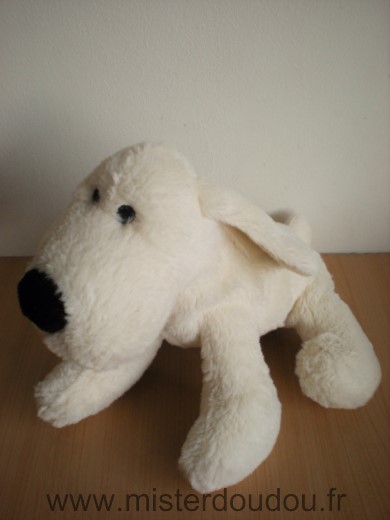 Doudou Chien Lbp Blanc nez noir 