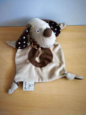 Doudou Chien Les petites marie Beige marron os 