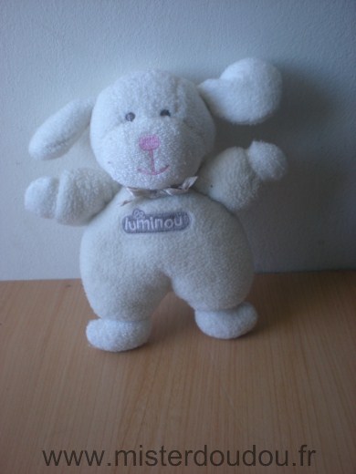 Doudou Chien Luminou Blanc 