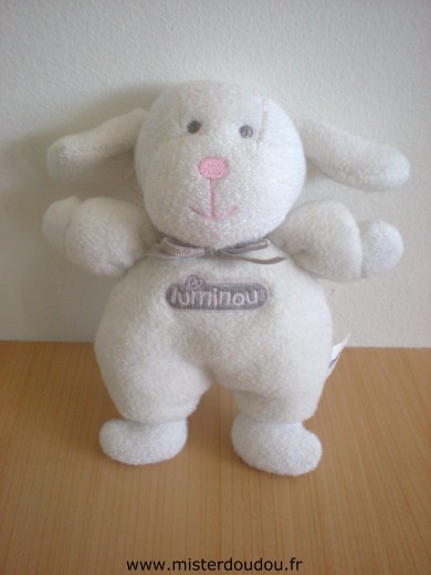 Doudou Chien Luminou Blanc 