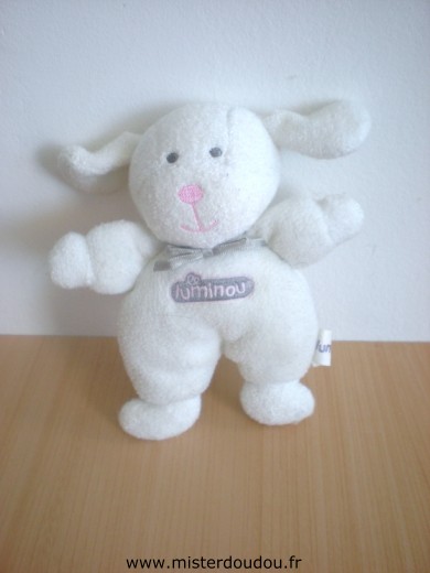 Doudou Chien Luminou Blanc 