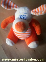 Doudou Chien - Marque non connue - Orange blanc 