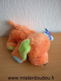 Doudou Chien - Marque non connue - Orange vert bleu 