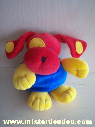 Doudou Chien - Marque non connue - Rouge bleu jaune coccard jaune 