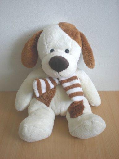 Doudou Chien Nici Ecru marron 