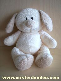 Doudou Chien Nicotoy Beige écru 