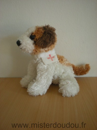 Doudou Chien Nicotoy Blanc marron 