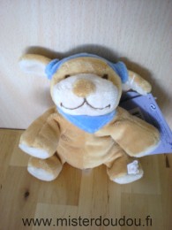 Doudou Chien Noukie s Marron foulard et chapeau bleu 
