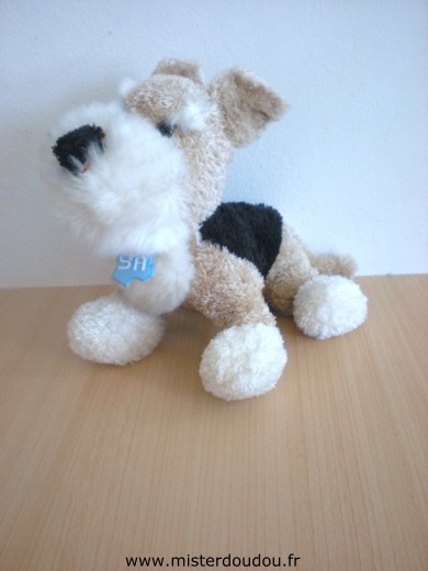 Doudou Chien Spa Blanc marron noir 