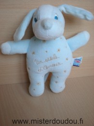 Doudou Chien Sucre d orge Bleu avec étoiles dorées Brodé 