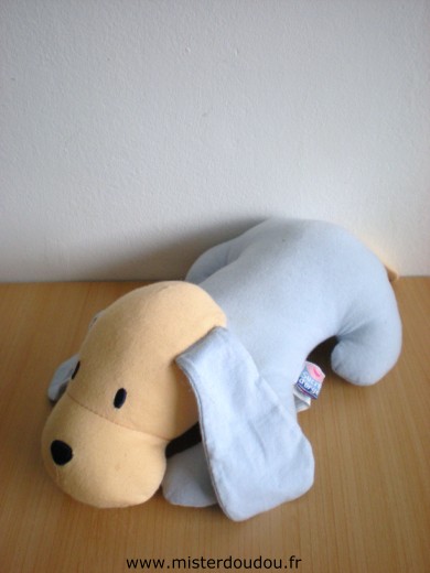 Doudou Chien Sucre d orge Bleu bleige Scratch sous le ventre