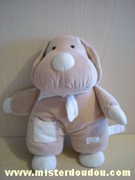 Doudou Chien Tiamo Beige écru 