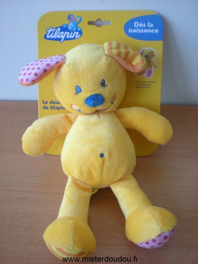 Doudou Chien Tilapin Jaune 