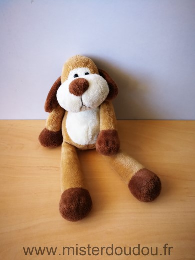 Doudou Chien Total Marron ecru 