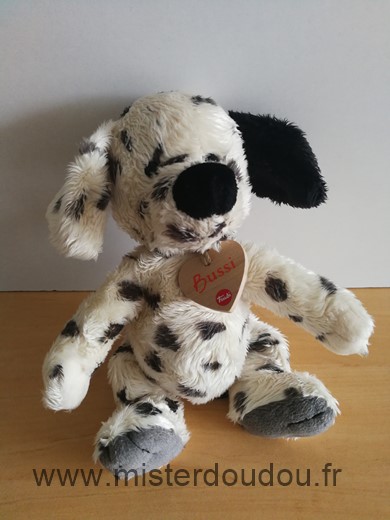 Doudou Chien Trudi Dalmatien bussi blanc creme taches grises 