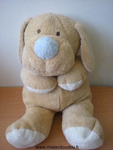 Doudou Chien Ty Beige nez bleu 