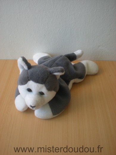 Doudou Chien Ty Gris blanc 