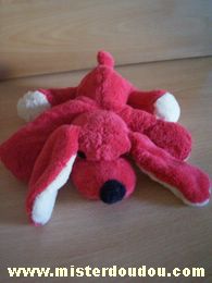 Doudou Chien Vertbaudet Rouge - framboise écru Marque mem-création