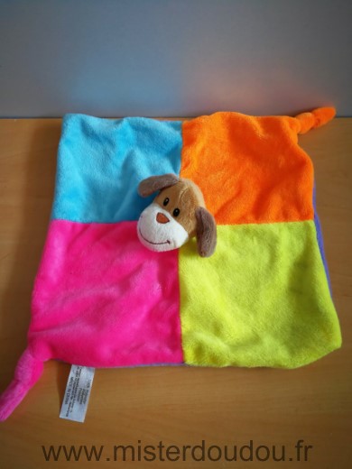 Doudou Chien Zeeman Rose bleu orange jaune mauve 