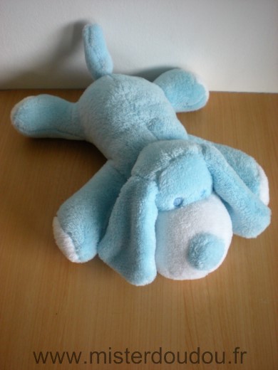 Doudou Chien 0 Peluche bleu blanc 