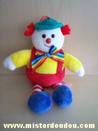 Doudou Clown Gipsy Jaune rouge vert bleu 