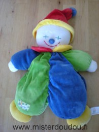 Doudou Clown Ks kids Bleu vert rouge jaune 