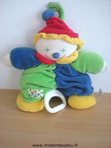 Doudou Clown Ks kids Vert bleu rouge jaune 