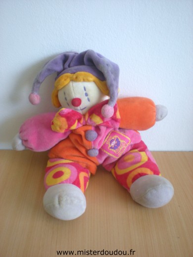 Doudou Clown Moulin roty Gino le clown orange rose Bout du bonnet abimé
le proposons pour dépanner