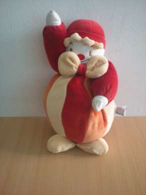Doudou Clown Sucre d orge Rouge jaune orange 