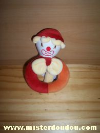 Doudou Clown Sucre d orge Rouge orange jaune 