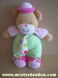 Doudou Clown Takinou Vert rose 