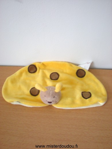 Doudou Coccinelle Bengy Jaune  points marrons 