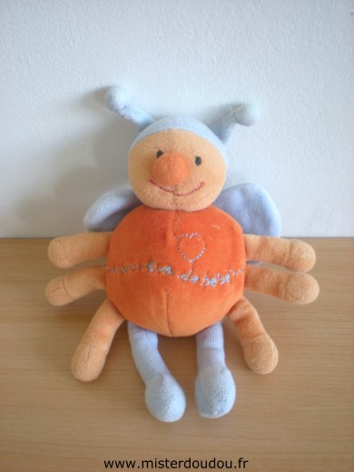 Doudou Coccinelle Cmp Orange bleu 