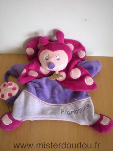 Doudou Coccinelle Doudou et compagnie Framboiselle mauve violet rose 