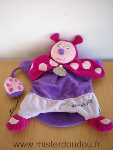 Doudou Coccinelle Doudou et compagnie Framboiselle mauve violet rose 