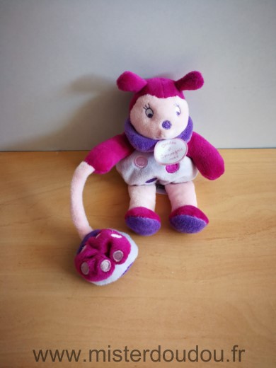 Doudou Coccinelle Doudou et compagnie Mauve rose viiolet 