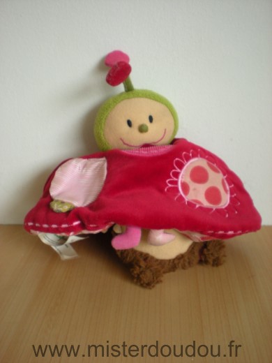 Doudou Coccinelle Lilliputiens Coccinelle rouge reversible fille ou fee avec ailes rose 