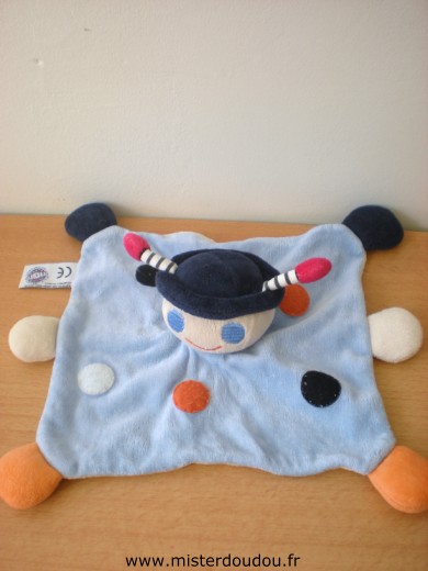 Doudou Coccinelle Mgm Bleu dessus beige dessous 