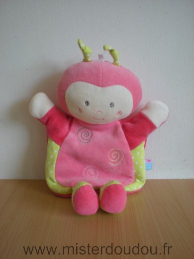 Doudou Coccinelle Sucre d orge Rose vert 