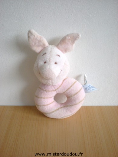 Doudou Cochon Disney Rose 